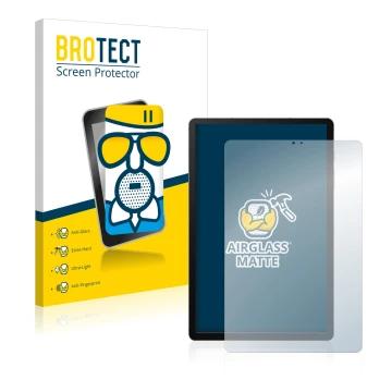 Front side of a product packaging with the brand logo BROTECT. Next to it is the device Samsung Galaxy Tab S6 WiFi 2019 shown 