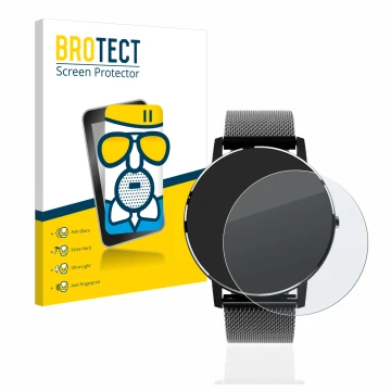 Front side of a product packaging with the brand logo BROTECT. Next to it is the device Holalei Fitness Tracker 1.3