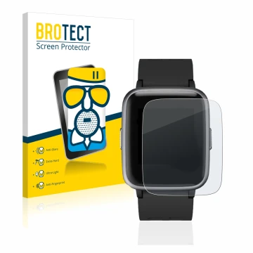 Front side of a product packaging with the brand logo BROTECT. Next to it is the device Letsfit Fitness Tracker 1.3