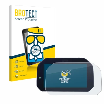 Front side of a product packaging with the brand logo BROTECT. Next to it is the device BMW F 750 GS 2018-2020 Connectivity TF