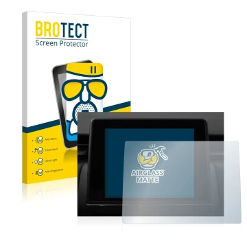 Front side of a product packaging with the brand logo BROTECT. Next to it is the device Renault Clio V 2020 Easy Link 7
