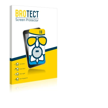 Front side of a product packaging with the brand logo BROTECT. Next to it is the device Huawei P smart 2020 shown with the cor