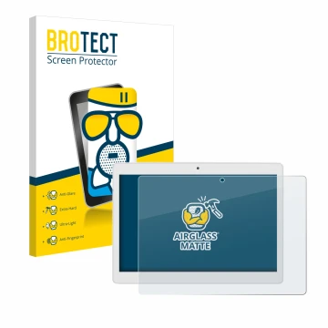 Front side of a product packaging with the brand logo BROTECT. Next to it is the device Alldocube M5X Pro shown with the corre