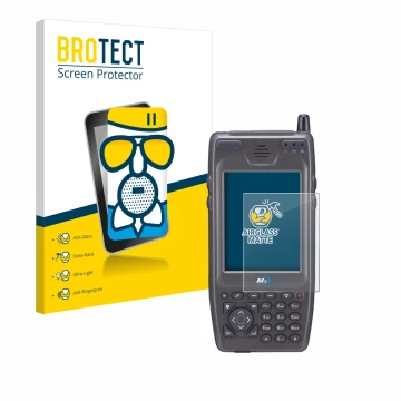Front side of a product packaging with the brand logo BROTECT. Next to it is the device M3 Mobile M3 SKY MC-7500S shown with t