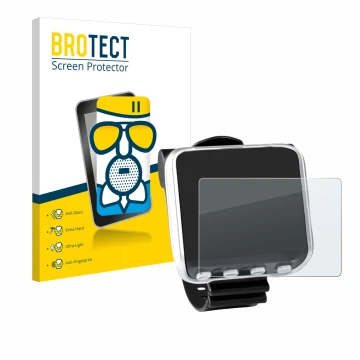 Front side of a product packaging with the brand logo BROTECT. Next to it is the device Mares Genius shown with the correspond