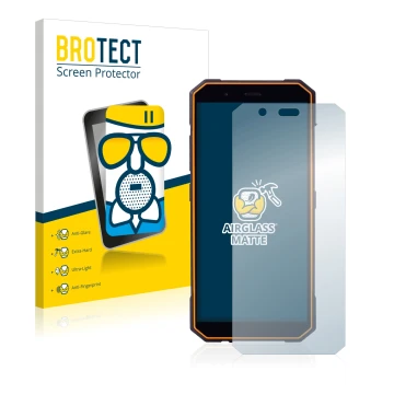 Front side of a product packaging with the brand logo BROTECT. Next to it is the device Hammer Energy 18X9 shown with the corr