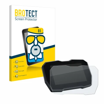 Front side of a product packaging with the brand logo BROTECT. Next to it is the device Ducati Streetfighter V4 2020 Speedomet