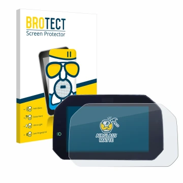 Front side of a product packaging with the brand logo BROTECT. Next to it is the device BMW S 1000 XR 2020 Connectivity TFT 6.