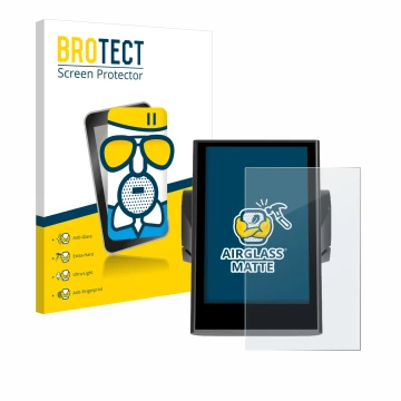 Front side of a product packaging with the brand logo BROTECT. Next to it is the device Bafang DP C18 shown with the correspon