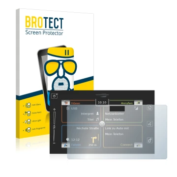 Front side of a product packaging with the brand logo BROTECT. Next to it is the device Bosch Suzuki Vitara 1.4 BoosterJet 201