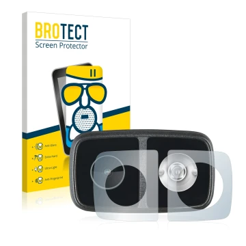 Front side of a product packaging with the brand logo BROTECT. Next to it is the device Cycliq Fly12 CE shown with the corresp
