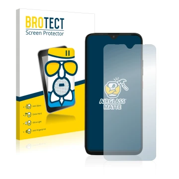 Front side of a product packaging with the brand logo BROTECT. Next to it is the device Gigaset GS4 shown with the correspondi