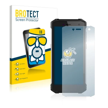 Front side of a product packaging with the brand logo BROTECT. Next to it is the device Hammer Energy 2 shown with the corresp