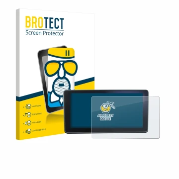 Front side of a product packaging with the brand logo BROTECT. Next to it is the device Audi A4 B9 2017 MMI Navigation plus MM