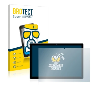 Front side of a product packaging with the brand logo BROTECT. Next to it is the device Teclast P20HD shown with the correspon