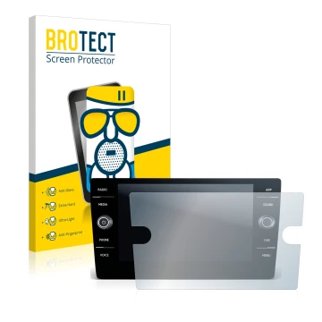 Front side of a product packaging with the brand logo BROTECT. Next to it is the device Volkswagen T-Roc Cabriolet Style TSI 2