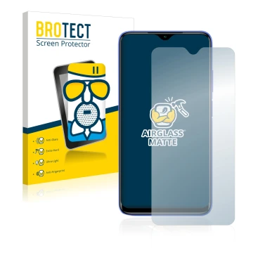 Front side of a product packaging with the brand logo BROTECT. Next to it is the device Xiaomi Redmi 9T shown with the corresp