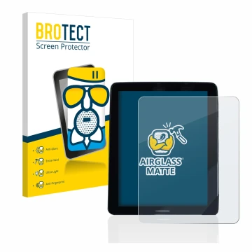 Front side of a product packaging with the brand logo BROTECT. Next to it is the device Volvo Polestar 2 2020 Infotainment Sys