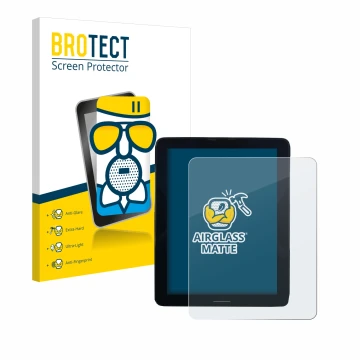 Front side of a product packaging with the brand logo BROTECT. Next to it is the device Volvo Polestar 2 2021 Infotainment Sys