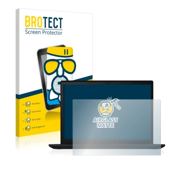 Front side of a product packaging with the brand logo BROTECT. Next to it is the device Lenovo ThinkPad X13 Gen 2 shown with t