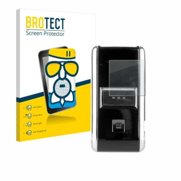 Front side of a product packaging with the brand logo BROTECT. Next to it is the device Opticon OPN-2001 shown with the corres