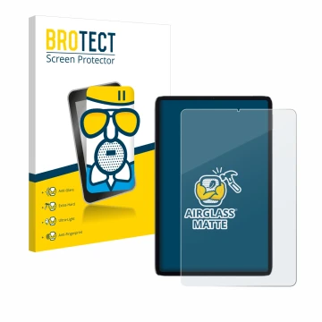 Front side of a product packaging with the brand logo BROTECT. Next to it is the device Xiaomi Mi Pad 5 shown with the corresp