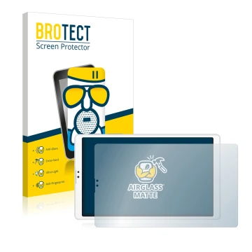 Front side of a product packaging with the brand logo BROTECT. Next to it is the device Samsung Galaxy Tab A7 Lite LTE 2021 (L