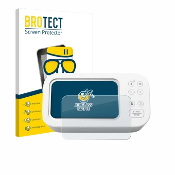 Front side of a product packaging with the brand logo BROTECT. Next to it is the device Omron X7 Smart AFib HEM-7380T1-EOSL sh