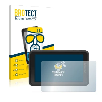 Front side of a product packaging with the brand logo BROTECT. Next to it is the device Desview R5 5.5
