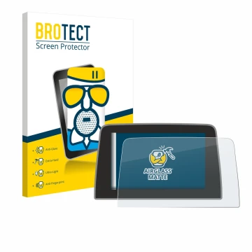 Front side of a product packaging with the brand logo BROTECT. Next to it is the device Ford Fiesta ST 2017-2021 SYNC 3 8