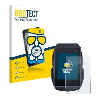 Front side of a product packaging with the brand logo BROTECT. Next to it is the device Sigma ROX 11.1 Evo shown with the corr