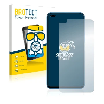 Front side of a product packaging with the brand logo BROTECT. Next to it is the device Honor 50 Lite shown with the correspon