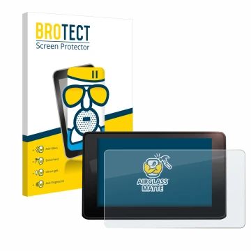 Front side of a product packaging with the brand logo BROTECT. Next to it is the device Audi A4 B9 2017 MMI Navigation shown w