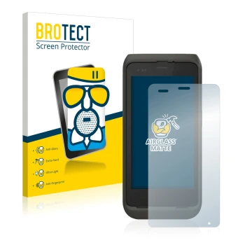 Front side of a product packaging with the brand logo BROTECT. Next to it is the device Honeywell CT45 shown with the correspo