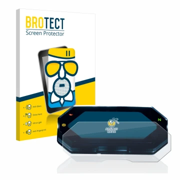 Front side of a product packaging with the brand logo BROTECT. Next to it is the device Yamaha MT-07 2021 shown with the corre