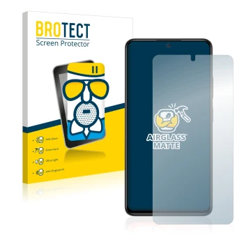 Front side of a product packaging with the brand logo BROTECT. Next to it is the device Xiaomi Redmi Note 11 Pro shown with th