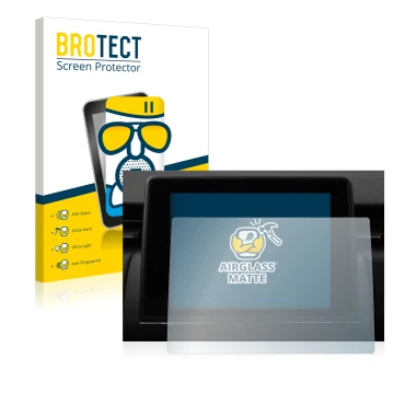 Front side of a product packaging with the brand logo BROTECT. Next to it is the device Renault Captur Easy Link 7