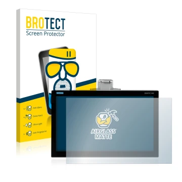Front side of a product packaging with the brand logo BROTECT. Next to it is the device Siemens Simatic HMI TP1200 Comfort Pro