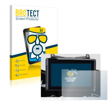 Front side of a product packaging with the brand logo BROTECT. Next to it is the device KTM 1290 Super Duke GT 2022 TFT 7