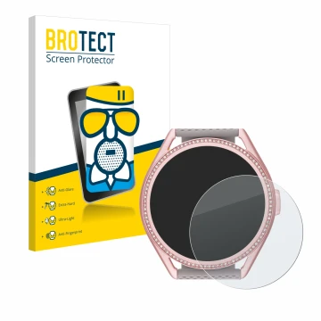 Front side of a product packaging with the brand logo BROTECT. Next to it is the device Michael Kors Access MKGO Gen 5E MKT 51