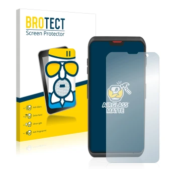 Front side of a product packaging with the brand logo BROTECT. Next to it is the device Honeywell ScanPal EDA52 shown with the