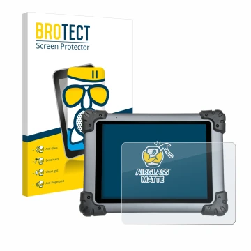 Front side of a product packaging with the brand logo BROTECT. Next to it is the device Autel MaxiSys MS908S shown with the co