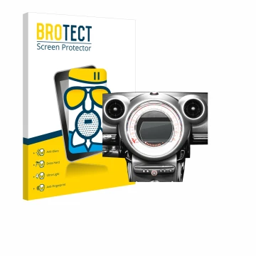 Front side of a product packaging with the brand logo BROTECT. Next to it is the device Mini Countryman R60 2010-2016 Infotain