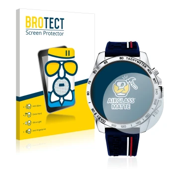 Front side of a product packaging with the brand logo BROTECT. Next to it is the device Tommy Hilfiger 1791476 shown with the 