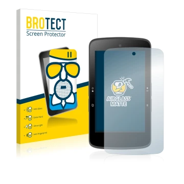 Front side of a product packaging with the brand logo BROTECT. Next to it is the device Bryton Rider S800 shown with the corre