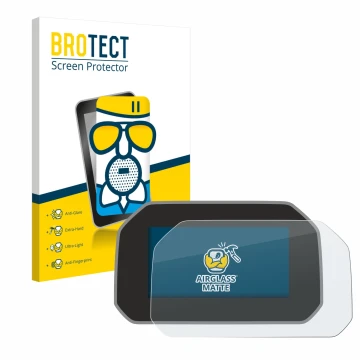 Front side of a product packaging with the brand logo BROTECT. Next to it is the device BMW R 1250 GS Adventure Connectivity T