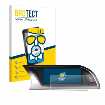 Front side of a product packaging with the brand logo BROTECT. Next to it is the device Audi Audi A4 B8 (2012-2015) MMI Naviga