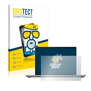 Front side of a product packaging with the brand logo BROTECT. Next to it is the device Lenovo ThinkPad P14s Gen 3 shown with 