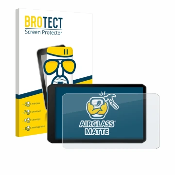 Front side of a product packaging with the brand logo BROTECT. Next to it is the device Garmin DriveCam 76 shown with the corr