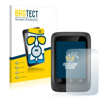 Front side of a product packaging with the brand logo BROTECT. Next to it is the device CooSpo BC107 shown with the correspond